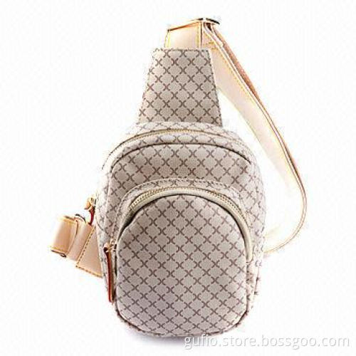 Double-pocket Bag with Printed PVC/PU Shell Material, Classic Design and Cross Prints